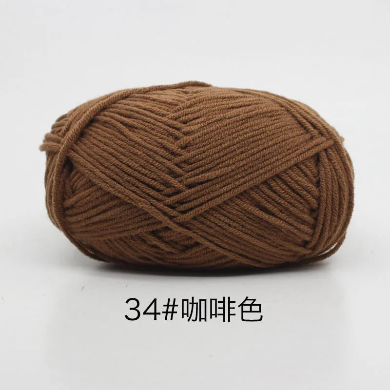 4ply Milk Cotton Knitting Yarn Set for Crochet Crafts and DIY Projects