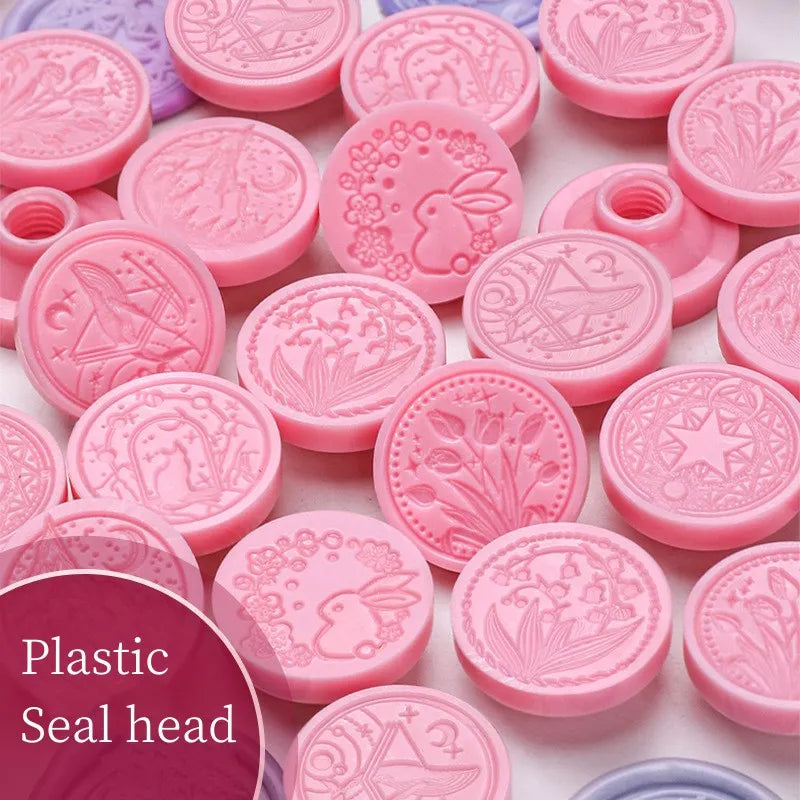 Personalised stamp decorative wax seal Diy rose cat star pattern seal Wedding invitation seal wax seal