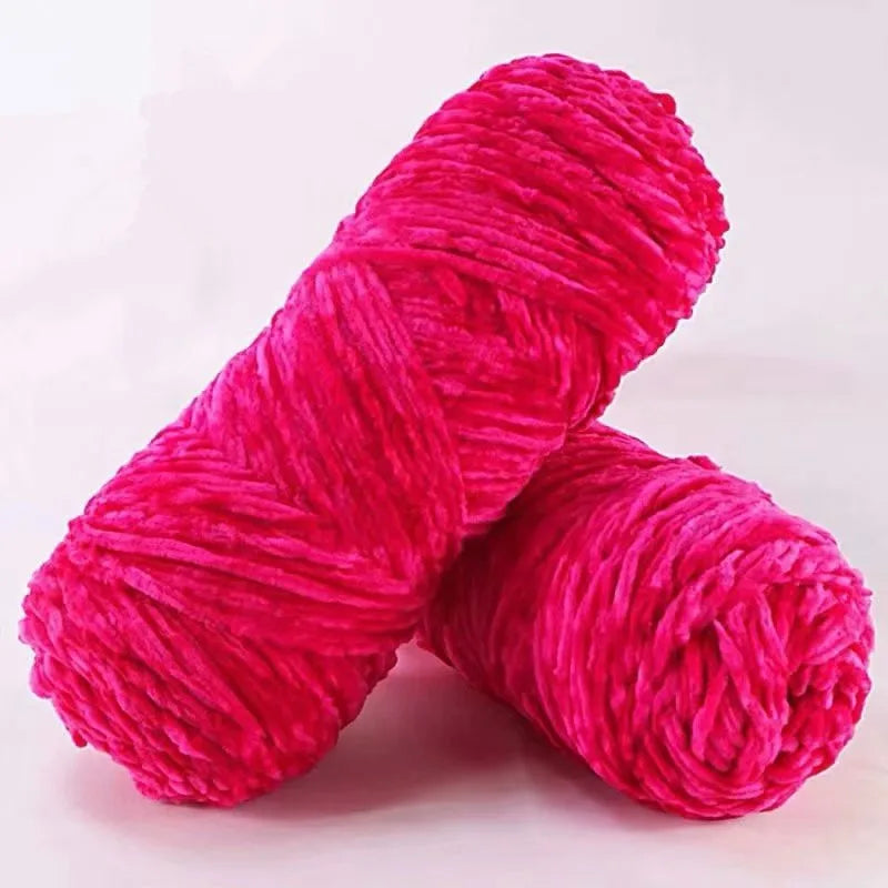 DIY Soft Chenille Yarn for Knitting and Crochet 100g 130M Polyester Velvet Amigurumi Dolphin Baby Plush