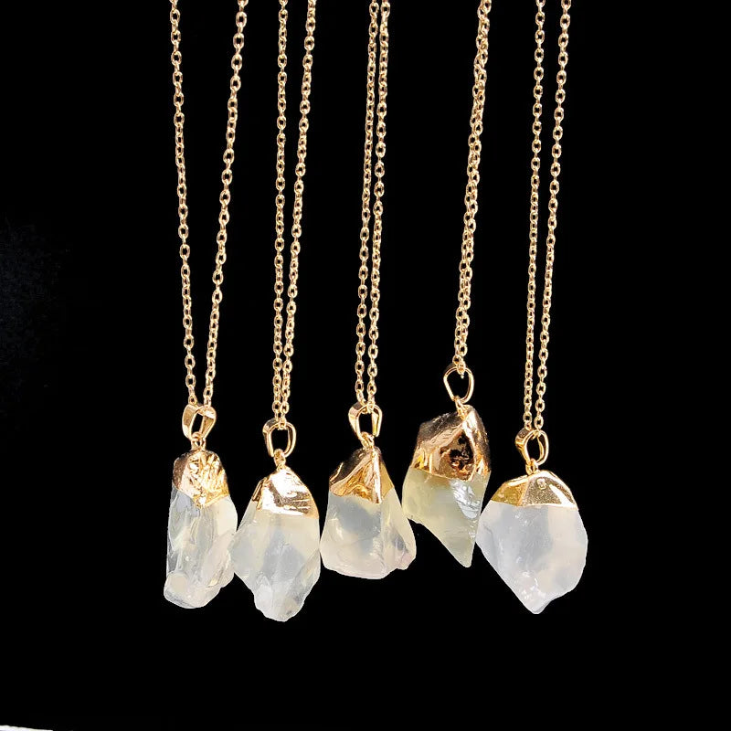 Irregular Amethyst Gemstone Necklace Healing Crystal Chakra Stone Women Birthday Gift Citrine Gemstone Necklace Healing Crystal