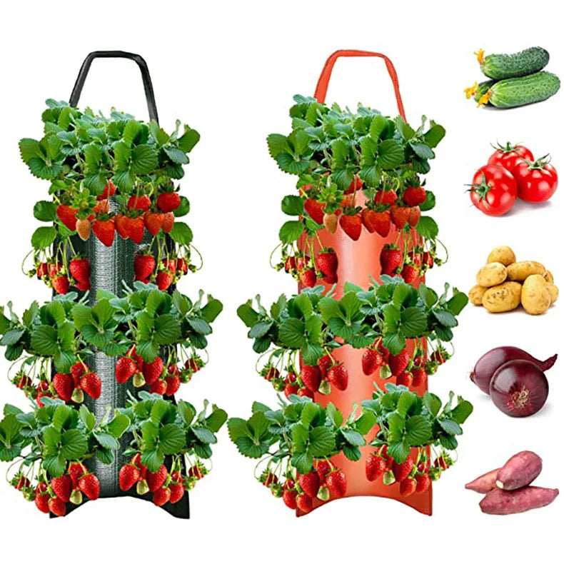Multi-port hanging strawberry growing bags plant growing bags indoor and outdoor vertical growing bags cultivation bags1pc