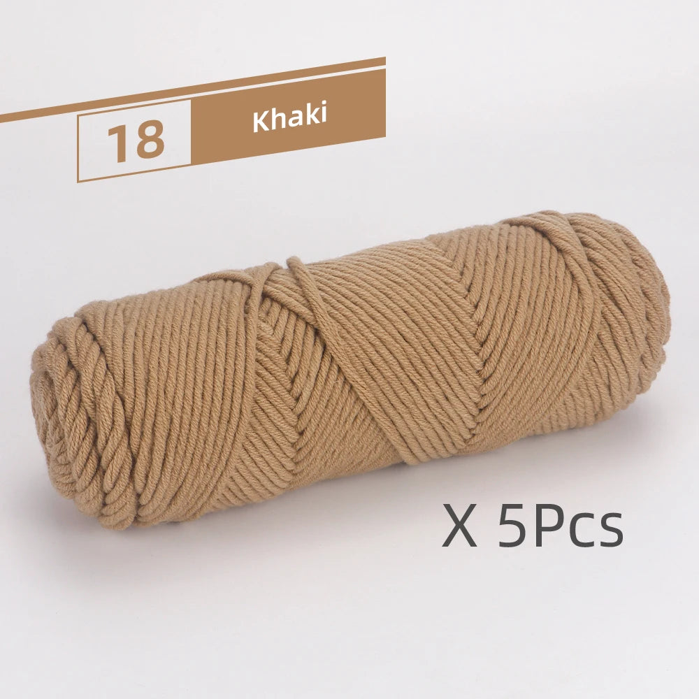 5 Pcs Cotton Select Yarn 17.63oz Light Worsted Thick Yarn For Knitting Baby Wool Crochet Scarf Coat Sweater Weave Thread