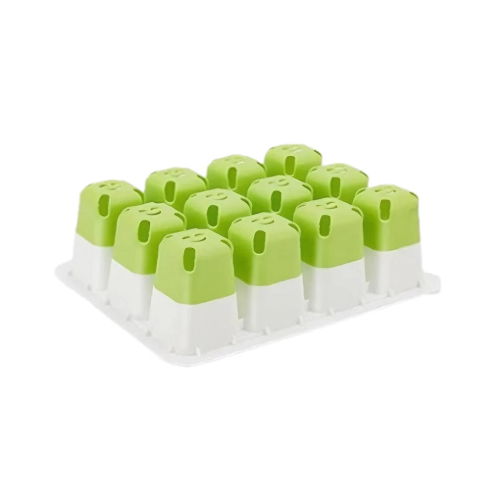 12 Holes Seed Starter Tray Soft Silicone Seedling Dish Breathable Reusable Thickening Plant Growth Tray Box for Indoor Garden