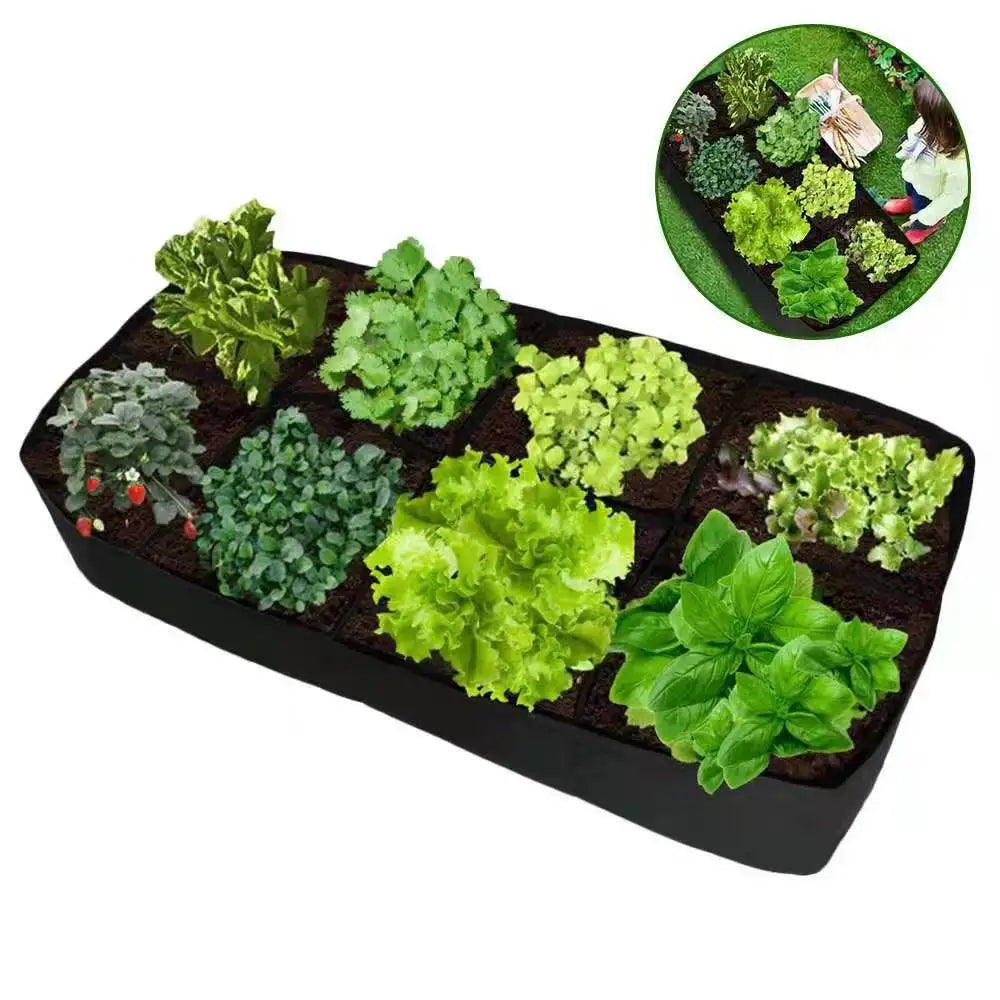 Garden Raised Planting Bed 4/8 Grids Vegetable Planting Bag Reusable Square Large Capacity Garden Potato Planters Container