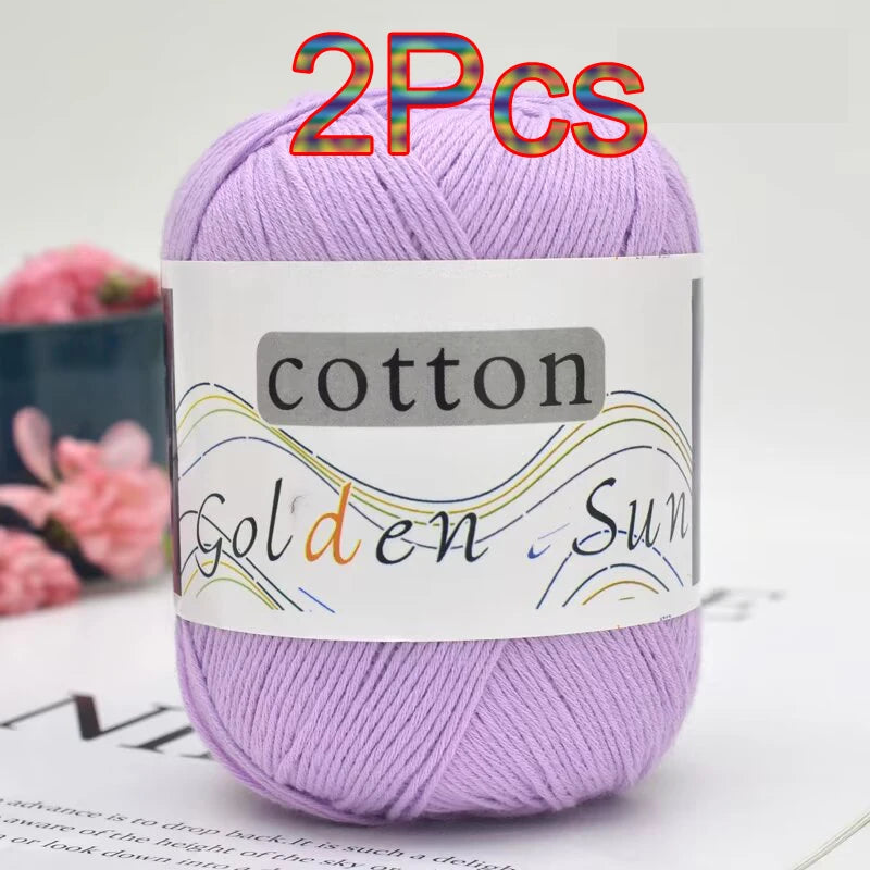 100% Cotton Yarn for Hand Knitting Soft Crochet Yarn Pack of 2 for Sweaters Blankets Hats Amigurumi Dolls and Bags