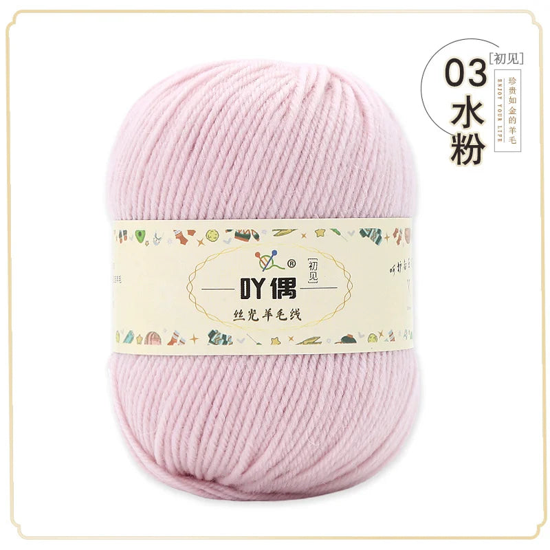 100 Percent Wool Yarn 50g Worsted Weight Soft Warm Crochet