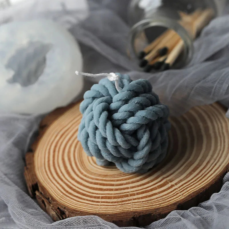 Korean style yarn ball candle mold hair ball hemp rope ball cute candle silicone mold mousse chocolate cake mold