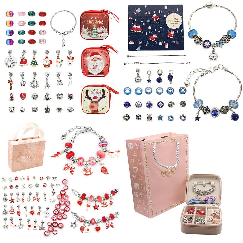 DIY Bracelet Making Kits Spacer Beads Metal Pendant Charms Accessories for DIY Bracelets Jewelry Making Children Gril Gifts