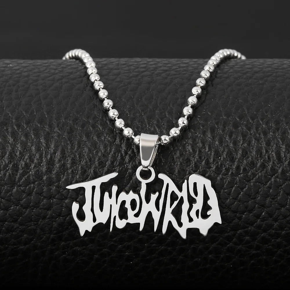 JUICE Wrld Pendant Necklace Singer Rapper Letter Name Chain Necklace Fans Memorial Jewelry Gift  for Men Women Accessories