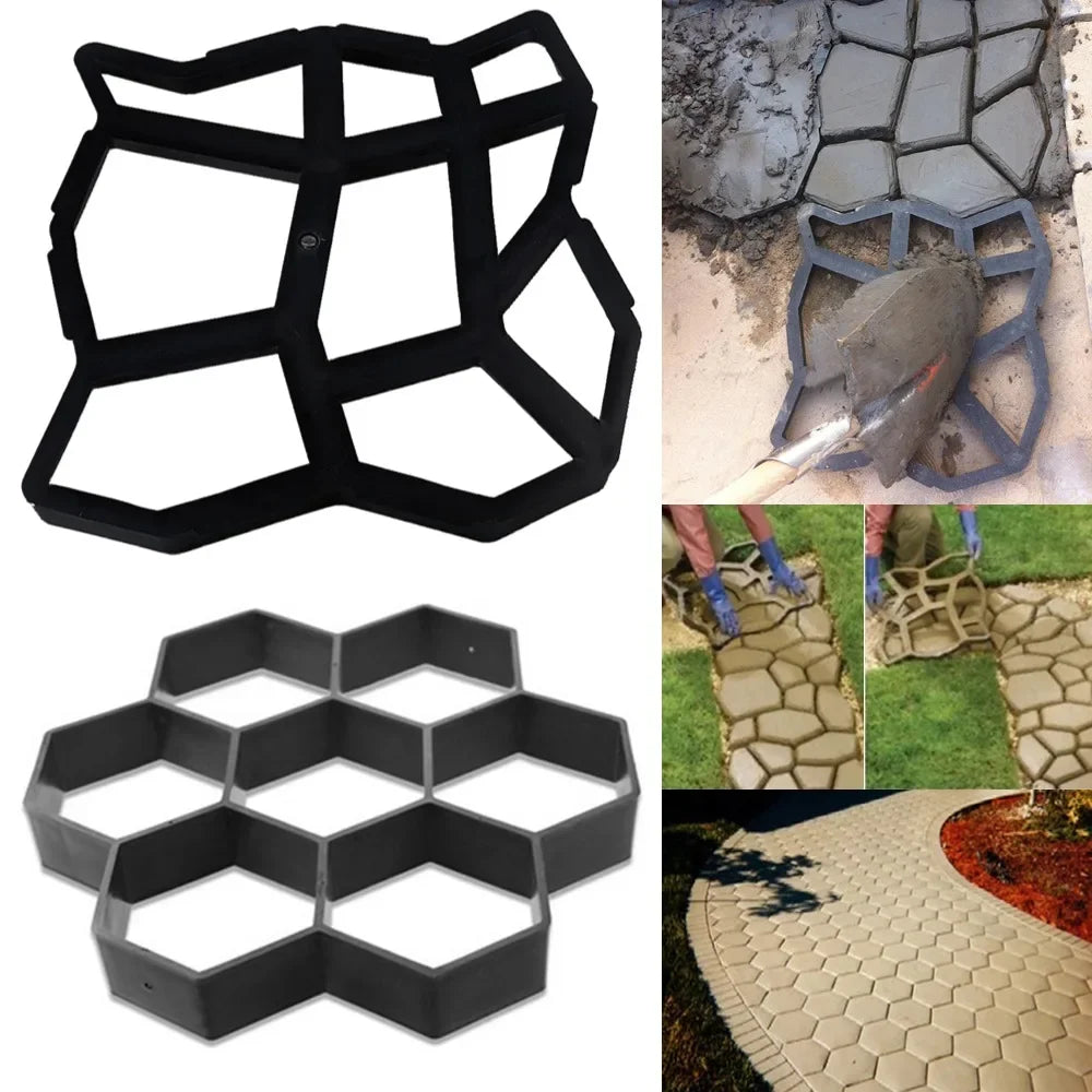 DIY Pavement Mold Walk Path Maker for Home Garden DIY Manually Paving Brick Mold Concrete Form Pathmate Stepping Stone Molds