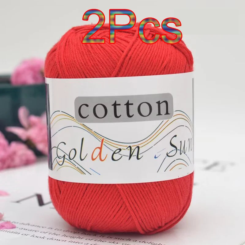 100% Cotton Yarn for Hand Knitting Soft Crochet Yarn Pack of 2 for Sweaters Blankets Hats Amigurumi Dolls and Bags