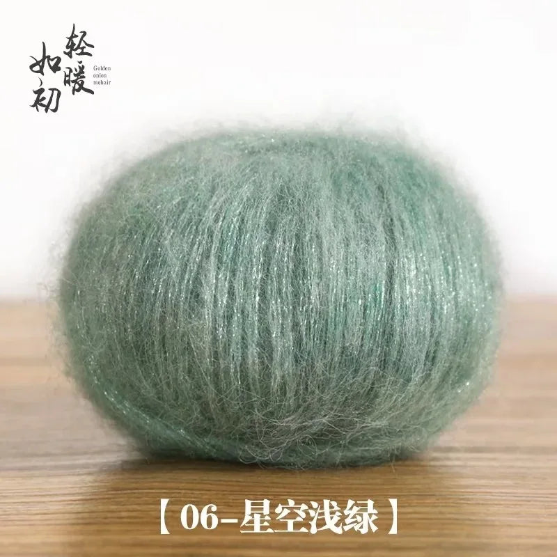 25g Metallic Mohair Acrylic Yarn For Hand Knitting Crochet