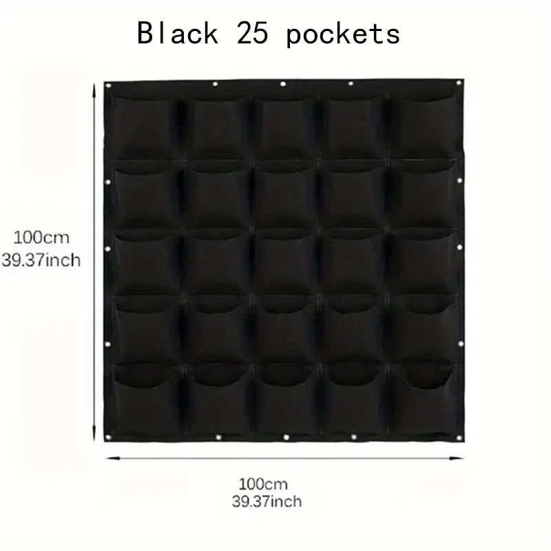 Felt bags suitable for plant planting, vertical wall hanging, balcony greening, flower growth and square multi-mouth felt bags