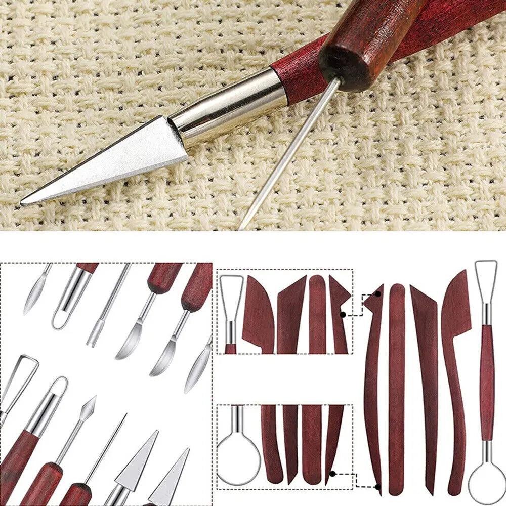11 Pc Wooden Metal Clay Cutter Pottery Tools Clay Cutter Sculpting Shaping Tools