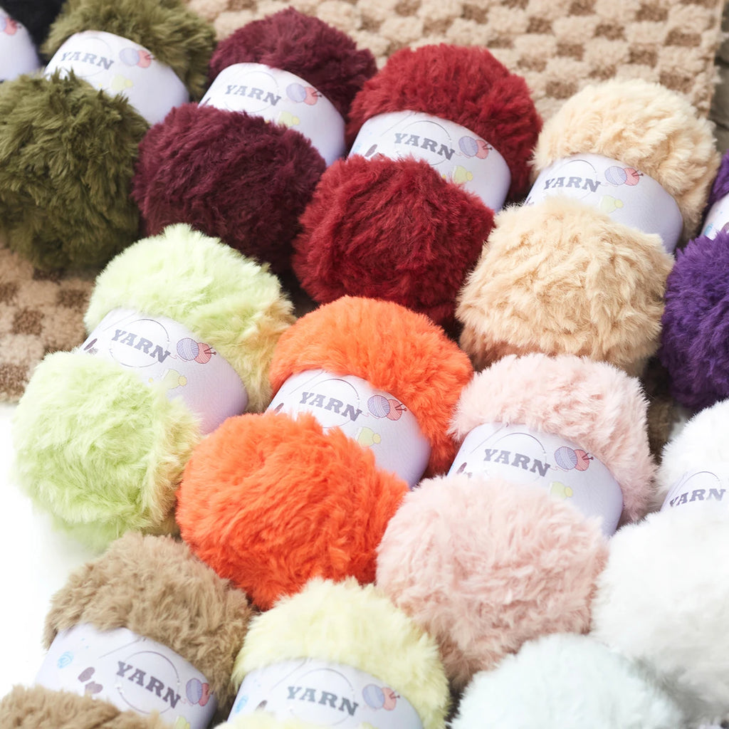 100g/Roll Faux Fur Yarn Mink Wool Yarn Cashmere For Hand Knitting Crochet Sweater Thread Clothes Scarf Fluffy Mink Yarn Warm