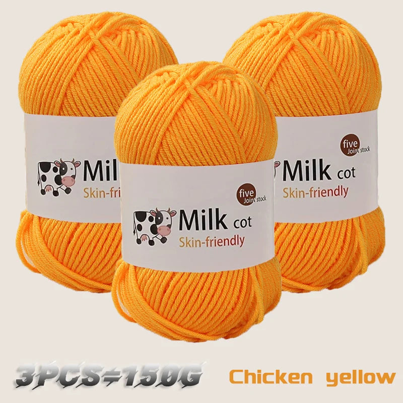 150g 5 Strand Milk Yarn Handmade Medium Thick DIY Woven Doll Sweater Flower Hat Scarf Yarn Ball