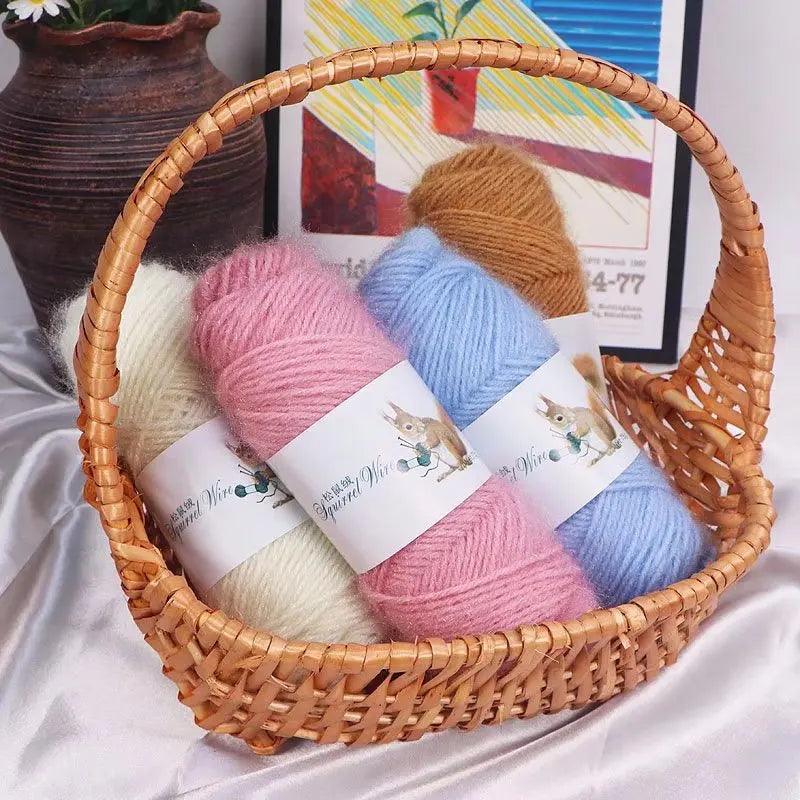 75g Squirrel Fluff Thread Mohair Medium Thick And Shiny Silk Thread Handmade DIY Woven Scarf Crochet Hat Jacket