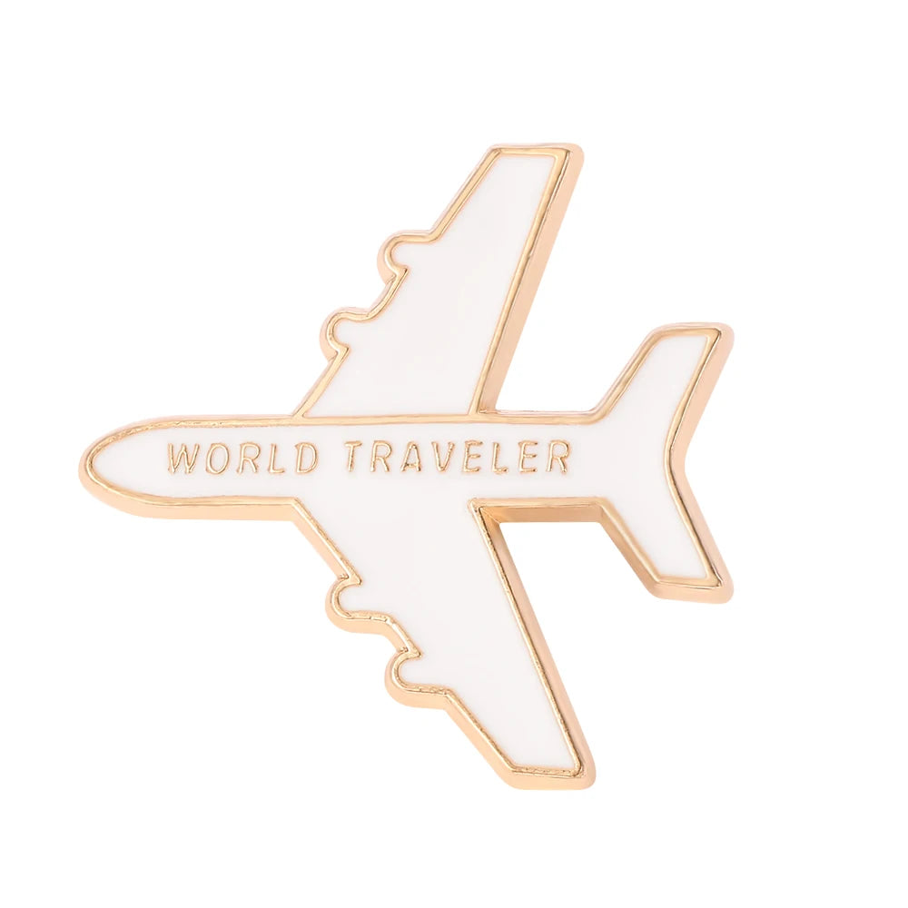 Creative Cartoon Childhood Memory Pins Enamel airplane Letter Metal Brooch Backpack Clothes Button Badge Jewelry For Kids Friend