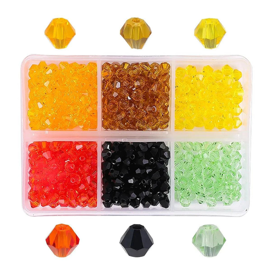 600pcs DIY Handmade Beaded Material 4mm Crystal Diamond Bead Pointed Bead Bracelet Making Jewelry Accessories Set Beads
