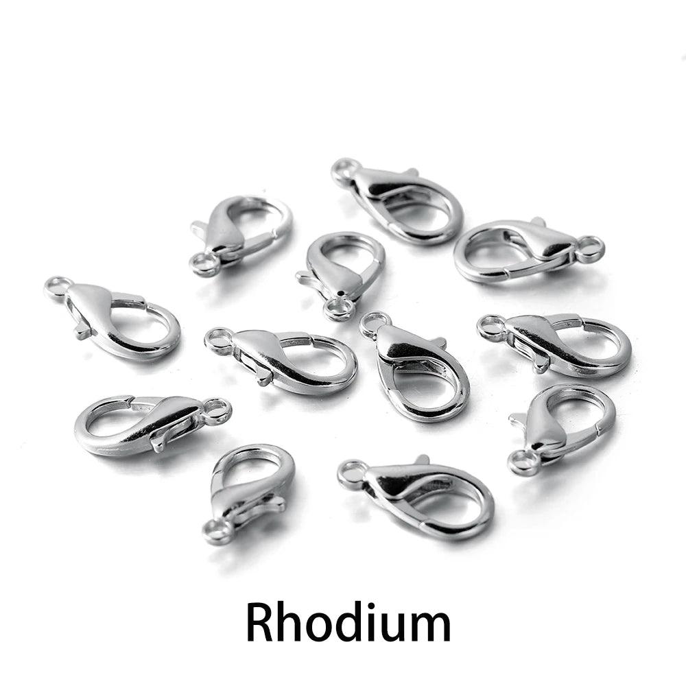 100pcs/lot Metal Lobster Clasps for Bracelets Necklaces Hooks Chain Closure Accessories for  DIY Jewelry Making Findings