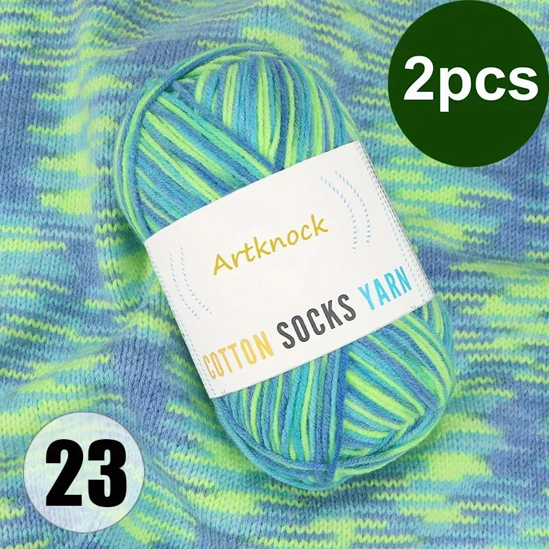 Colorful Milk Cotton Yarn For DIY Crochet Projects 2 Pcs