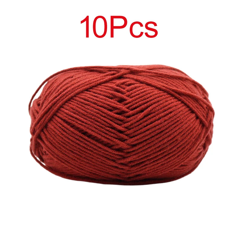 10 Pieces Multi Color Cotton Knitting Yarn Soft Warm Crocheting Yarn for Hand Knit Sweaters Hats Scarves Blankets Amigurumi