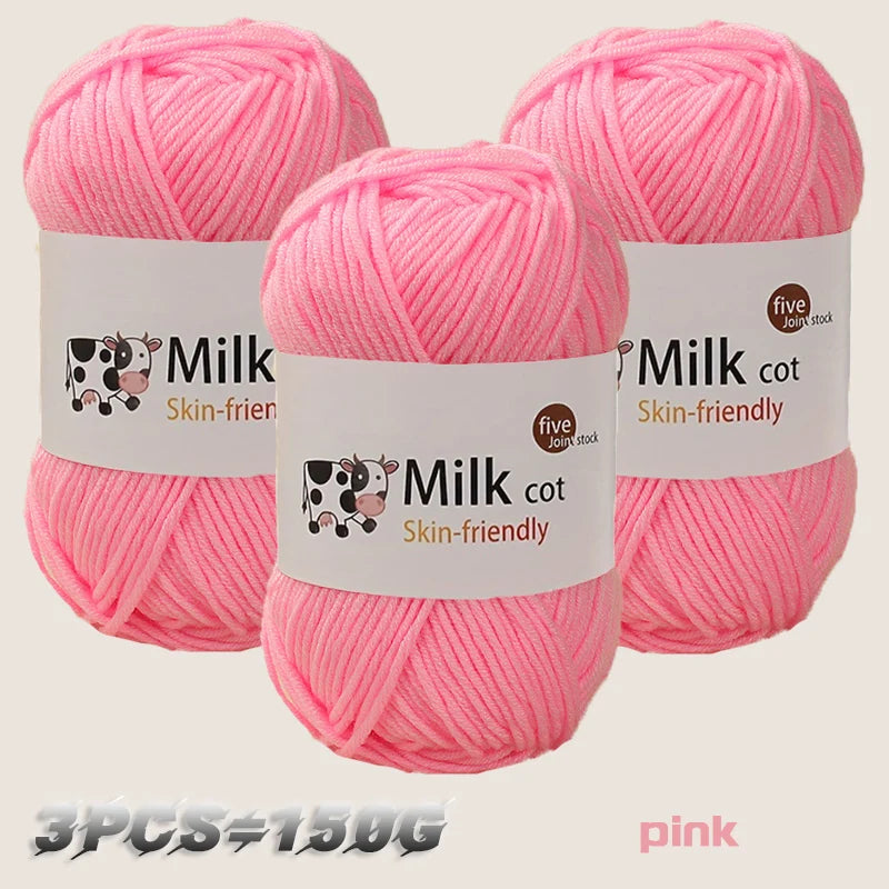 150g 5 Strand Milk Yarn Handmade Medium Thick DIY Woven Doll Sweater Flower Hat Scarf Yarn Ball