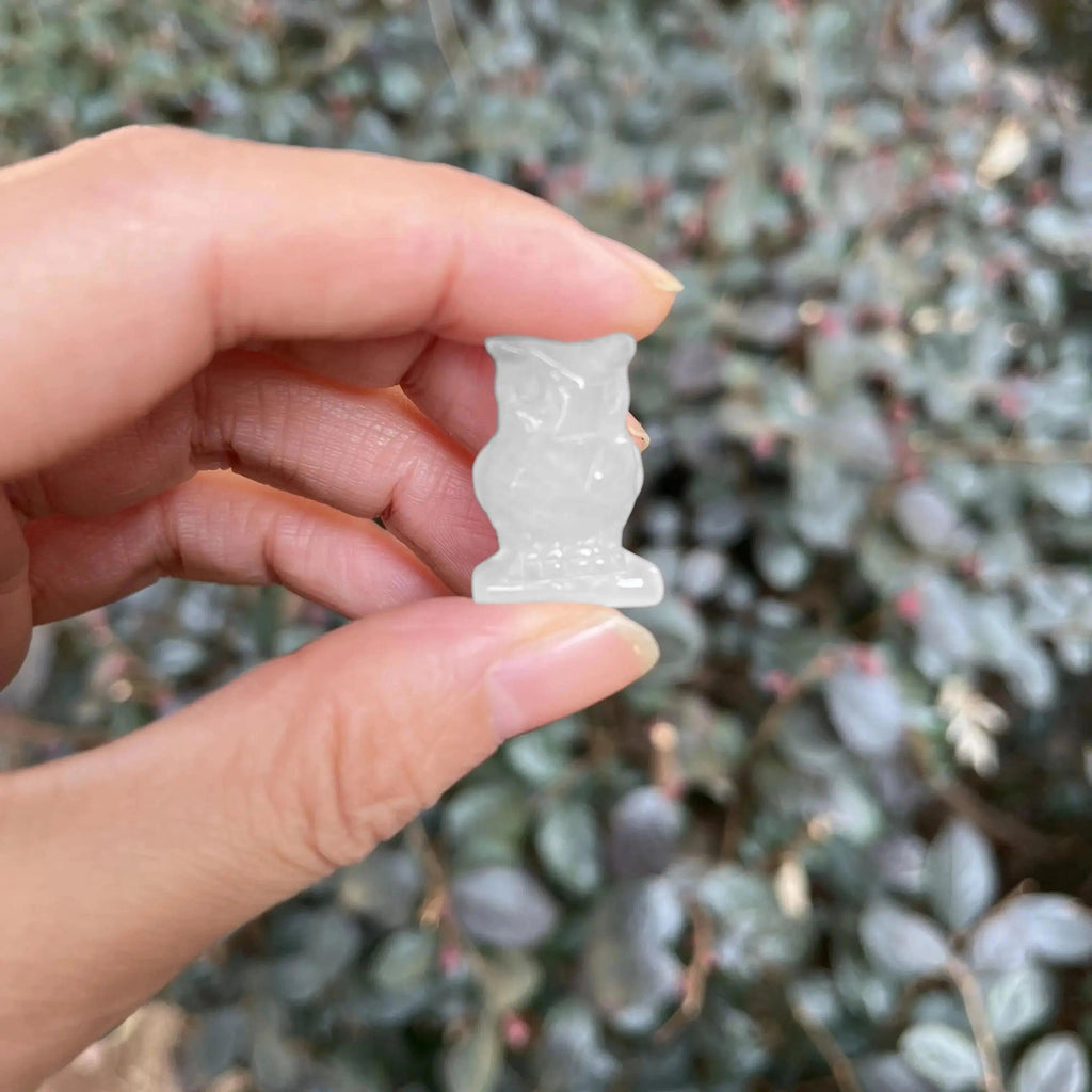 1in Mini Crystal Carving Owl, Crystal Gift, Home Decor, MineralSpecimen, Bare Stone, Healing Stone