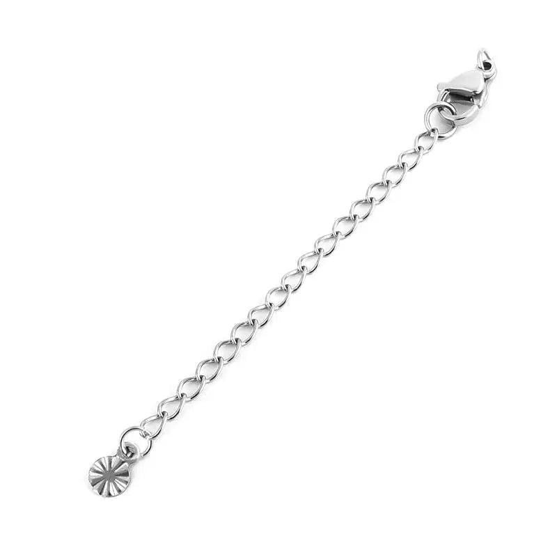 5pcs Stainless Steel Extension Extended Tail Chains With Lobster Clasps Connectors Findings For Bracelet Necklace Tail Chain