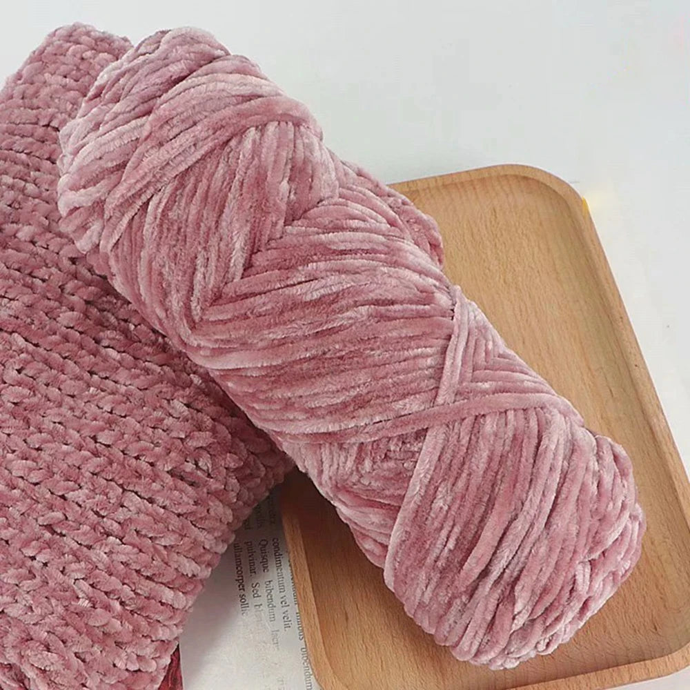 Chenille Soft Velvet Yarn 95g Blended Knitting Wool for Handmade Scarf Coat Baby Blanket and Hat