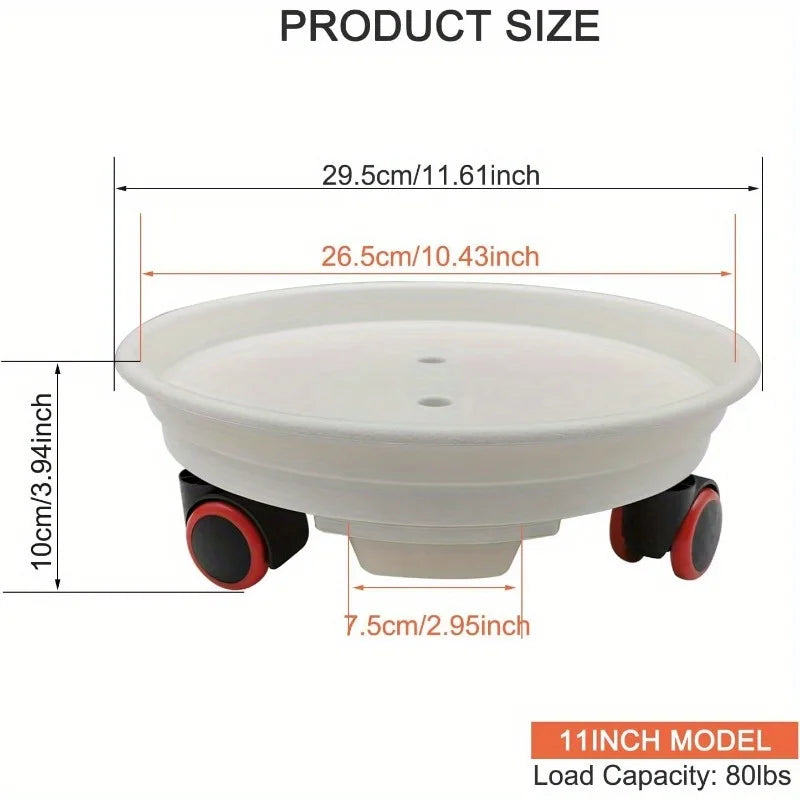1pc Plant Caddy with Wheels 11.8" Plant Stand Heavy Duty Plant Dolly with Water Container