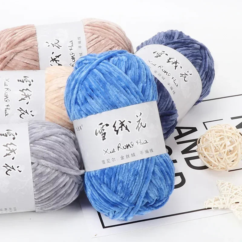 100g Velvet Yarn for hand knitting Chenille Crochet Yarn soft threads Baby line for Sweater scarf doll amigurumi 180m/7086i