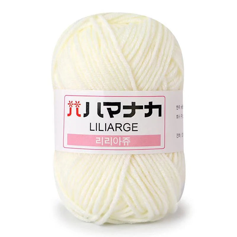 Soft Milk Cotton Knitting Yarn 25g Anti-Pilling High Quality 4ply Crochet Yarn for Scarf Sweater Hat and Doll Craft