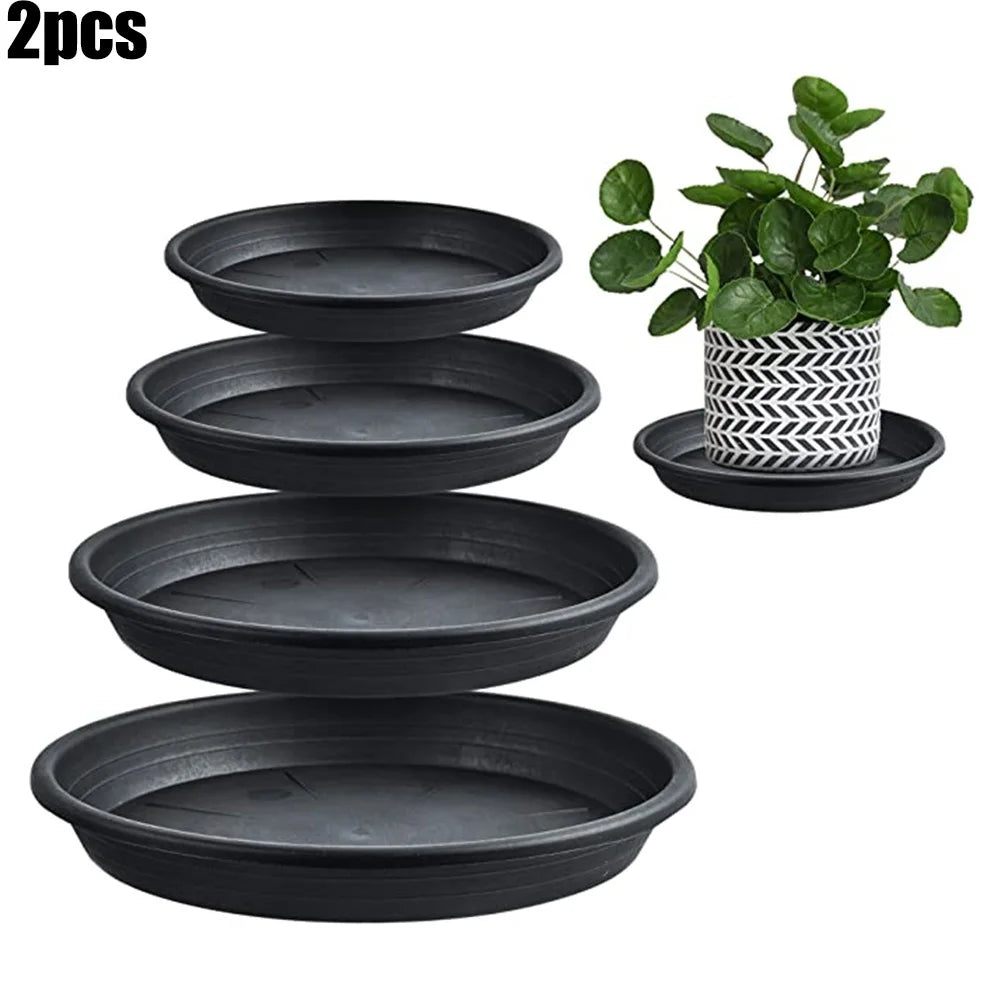 2pcs Plant Trays Round Succulent Plant Flower Pot Saucer Trays Supplies Decor 4/6/7/8/10 Inch Black Flower Pot Accessories