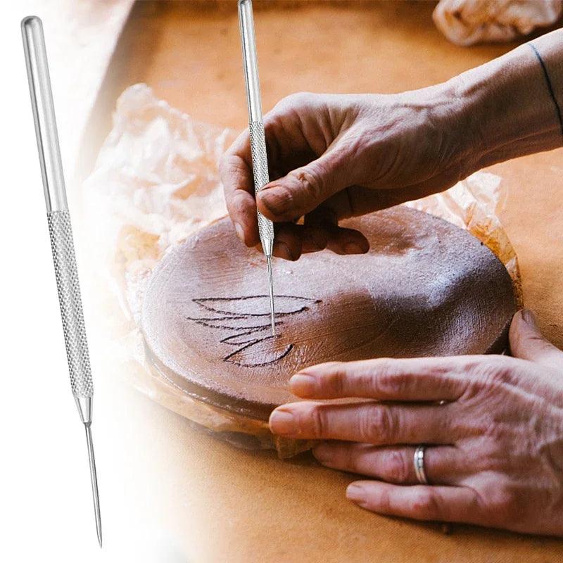 Texture Pottery Clay Tools DIY Tool Carving Clay Stainless Steel Tool Pottery Modeling Hole Punch Clay Ceramics Sculpture Tools
