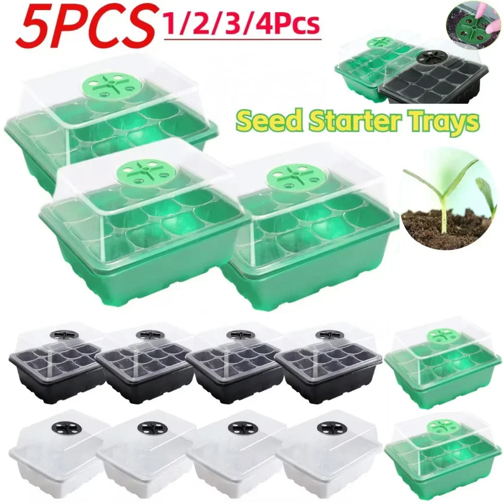 12 Holes Seed Starting Tray Stackable Plant Germination Starter Tray Mini Greenhouse Germination Tray for Succulent Plant