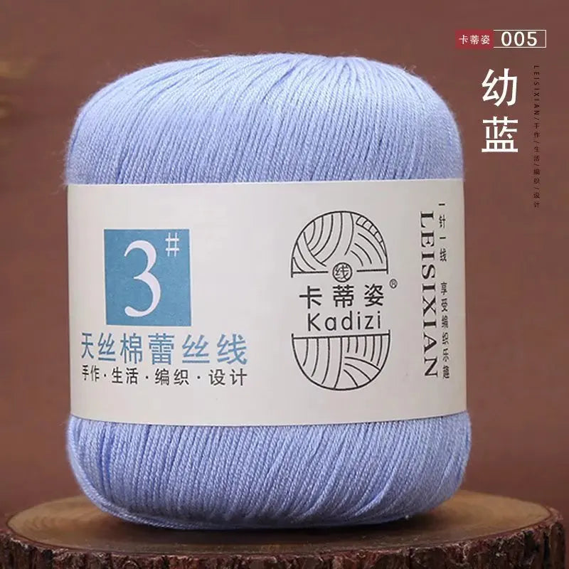 100 Percent Mercerized Cotton Lace Yarn for Hand Knitting and Crochet Arts Crafts