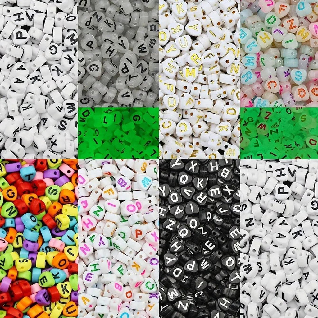 100/200/300/500pcs Mixed Color Acrylic Letter Beads Alphabet Spacer Beads For Jewelry Making Handmade DIY Bracelet Necklace