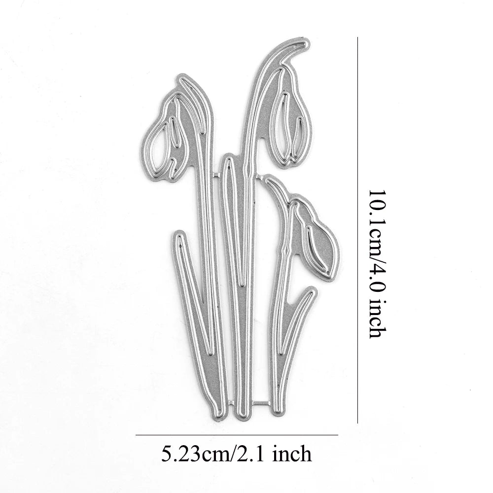 Snowdrops Crocus Cherry Blossom Flowers Metal Cutting Dies Embossing Diecut for DIY Card Making Scrapbooking Crafting Supplies