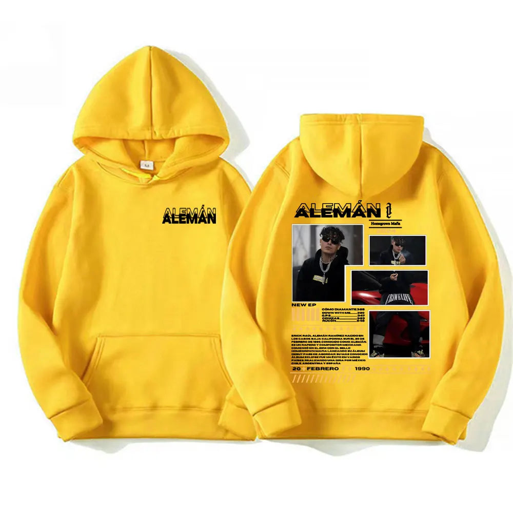 Rapper Aleman Homegrown Mafia Tour Album Merch Sweatshirt Men Women's Clothing Fashion Hip Hop Punk Style Casual Pullover Hoodie
