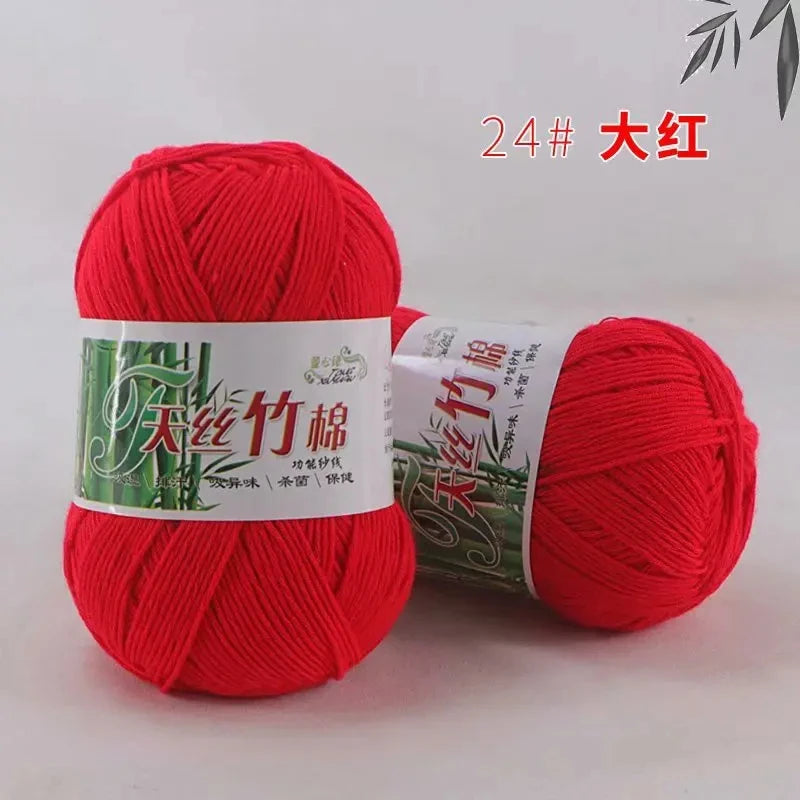 Bamboo Charcoal Cotton Yarn For Weaving 50g Ball DIY