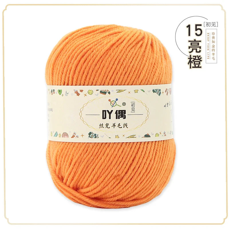 100 Percent Wool Yarn 50g Worsted Weight Soft Warm Crochet