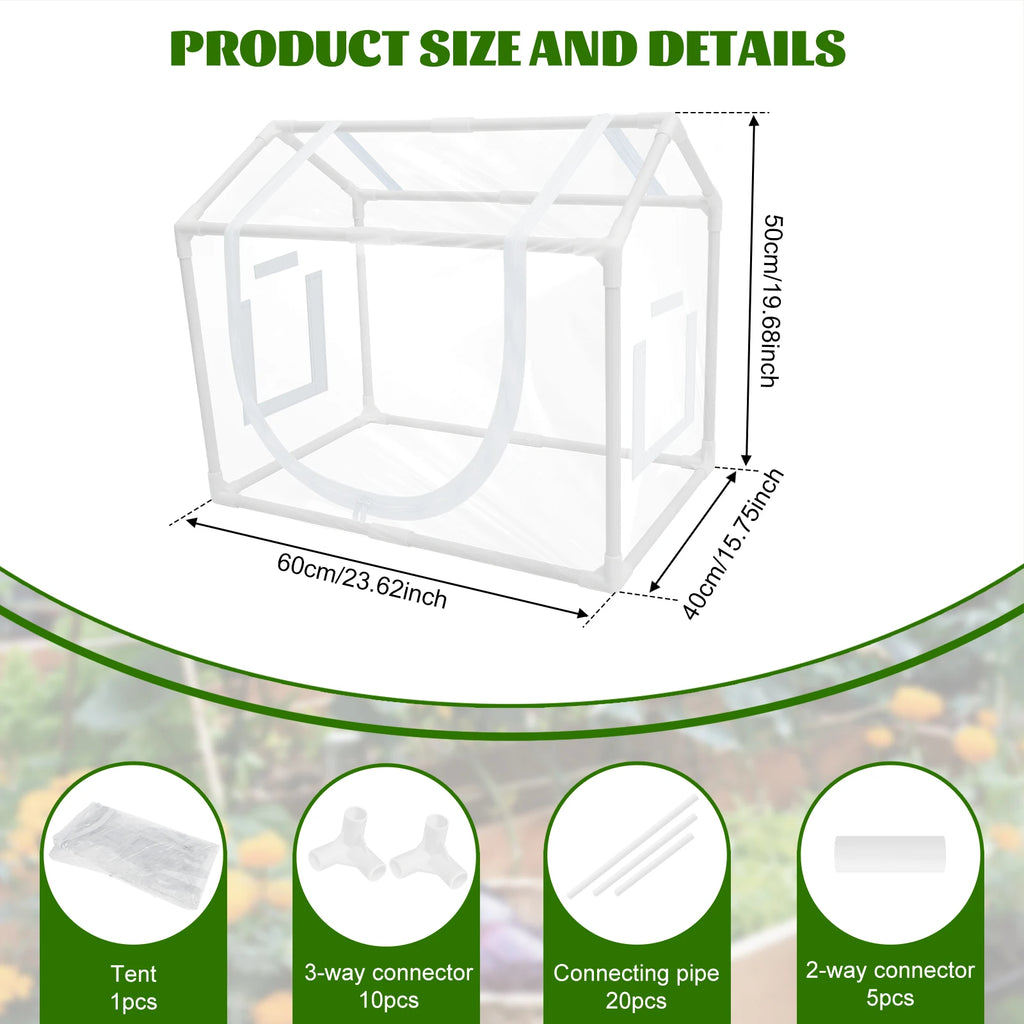 Greenhouse Tent Transparent PVC Indoor Greenhouse Secure Reliable Greenhouse Tent Flexible Easy to Use Indoor Greenhouse Outdoor