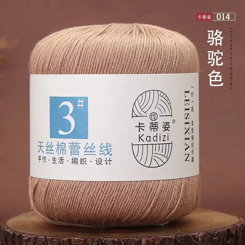 100 Percent Mercerized Cotton Lace Yarn for Hand Knitting and Crochet Arts Crafts