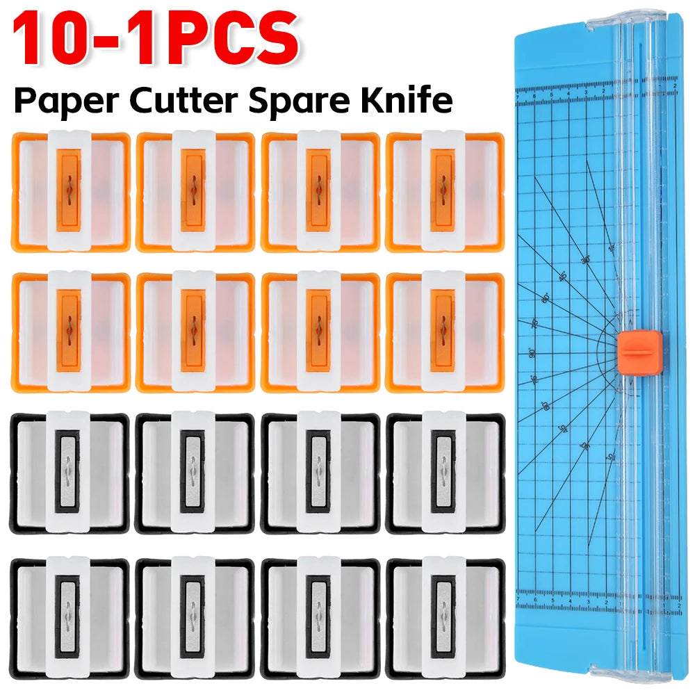 10-1pcs Paper Cutter Replacement Blades Refill Security Safeguard Design for Cutting Craft Paper Card for 909-5 A4 Paper Trimmer