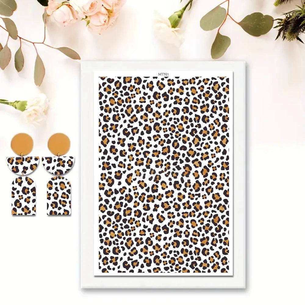 1pc Polymer Clay Earring Transfer Paper Leopard Pattern Water Soluble Disposable Stickers for DIY Jewelry Earring Making Decal