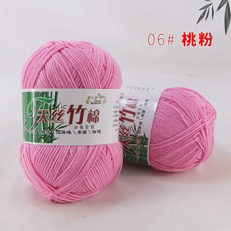 Bamboo Charcoal Cotton Yarn For Weaving 50g Ball DIY