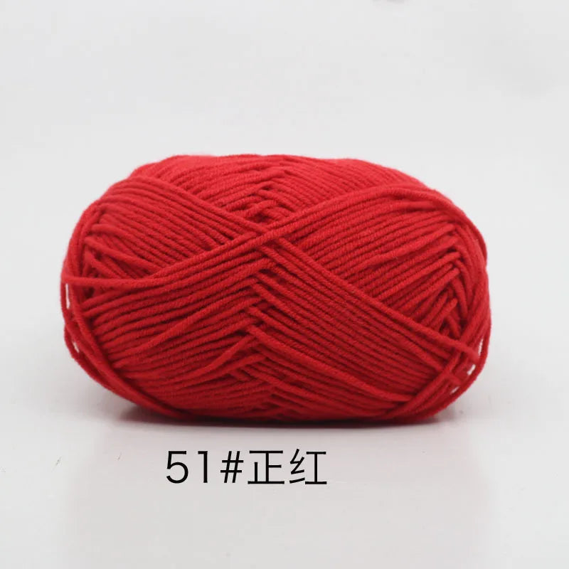 4ply Milk Cotton Knitting Yarn Set for Crochet Crafts and DIY Projects