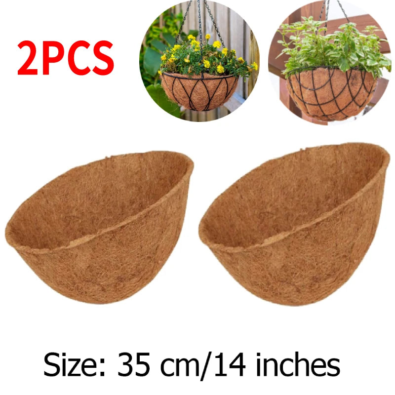 1/2pcs Natural Round Hanging Basket Liner Wall Decoration Coconut Fiber Liner Multifunctional Waterproof Breathable for Garden