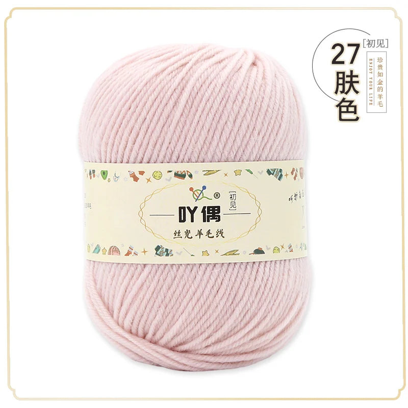 100 Percent Wool Yarn 50g Worsted Weight Soft Warm Crochet